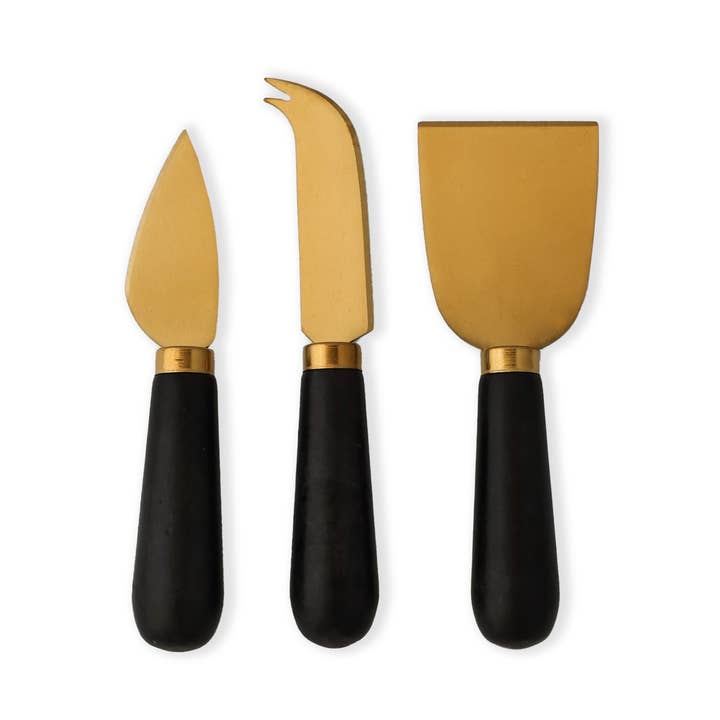 HOST AT HOME by The Bamboo Abode - Wholesale Cheese Spreader - Black Marble Cheese Knives, Cheese Knife Gift Set0