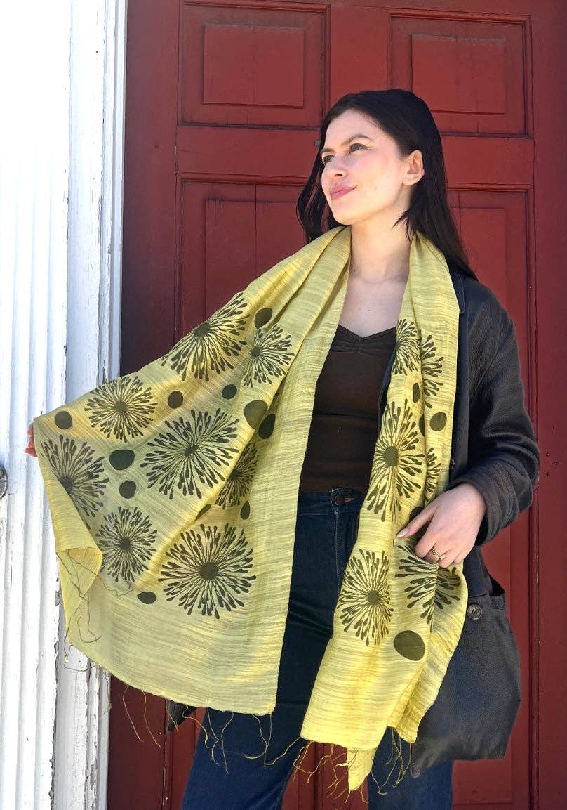 Wooven - Wholesale Scarf - Women's - Screen Printed Silk Blend Scarves in 13 colors and patterns, hand printed in Vietnam1