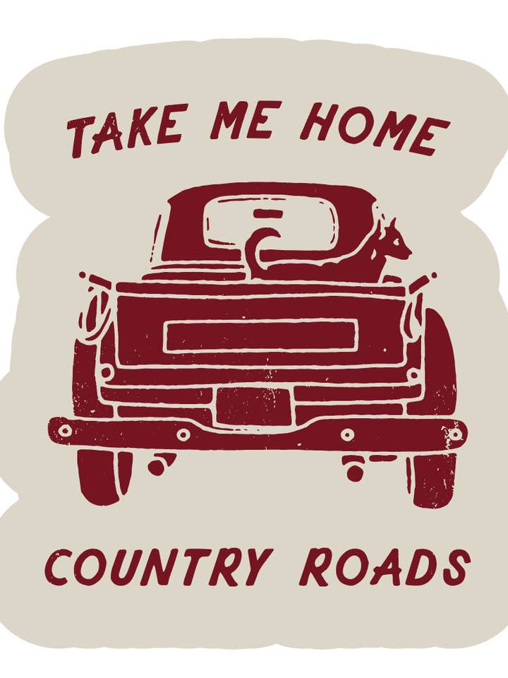 Autocollant Routes de campagne pour la vente par Last Call Co.