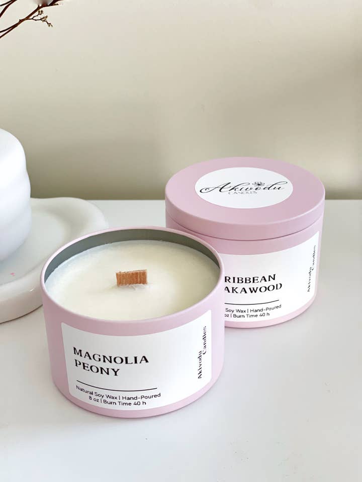 Spring Wood Wick Candle 8 oz - Multiple Spring Scents for wholesale by Akivodu Candles