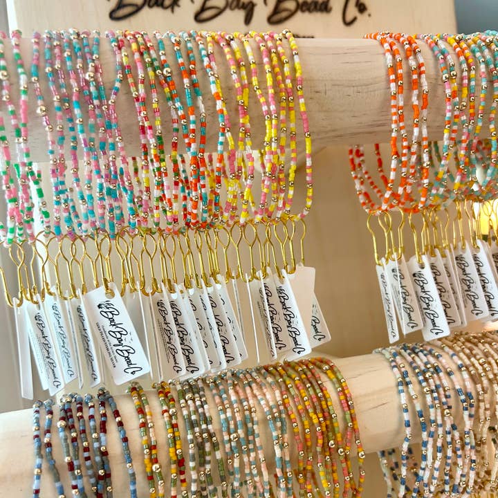 Back Bay Bead Company - Wholesale Beaded Bracelet - Stretchy Colorful Jewelry Beaded Bracelets Gold Fill Gift