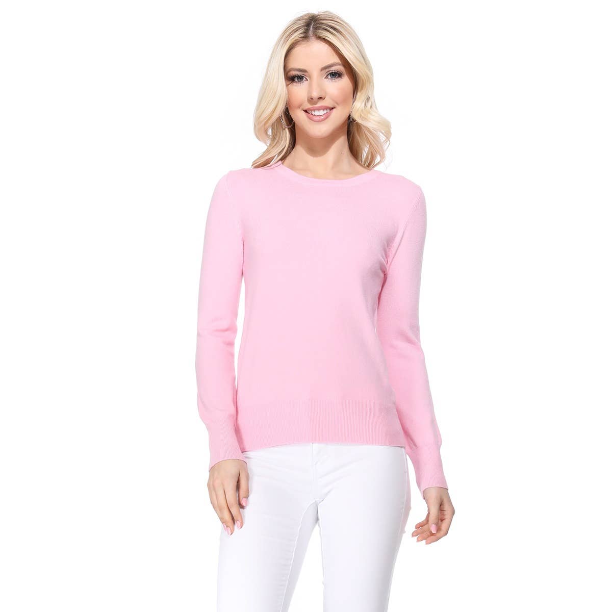 Mak – Engroshandel Pullover - Dame – Langærmet Crewneck blød strik sweater pullover MK550016