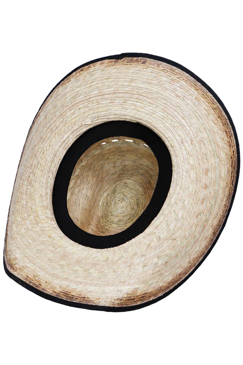 Cap Zone - Wholesale Cowboy Hat - Women's - Vented Vintage Burnt Cutter Palm Straw Cowboy Hat7