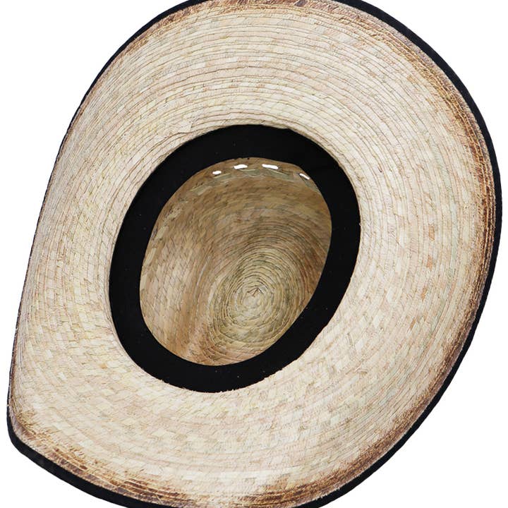 Cap Zone - Wholesale Cowboy Hat - Women's - Vented Vintage Burnt Cutter Palm Straw Cowboy Hat7