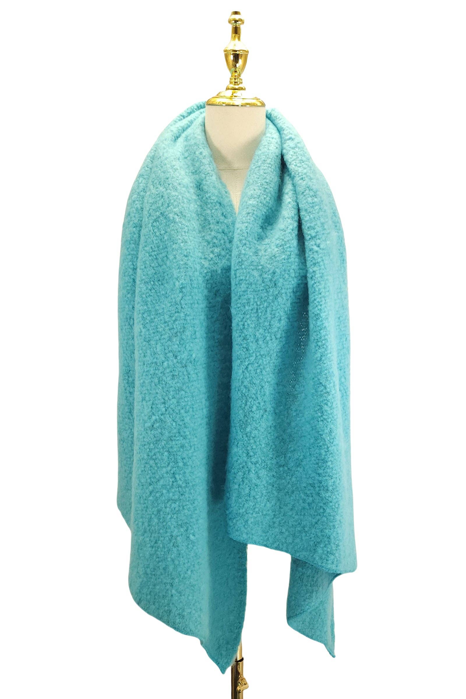 Fashion Scarf World - Wholesale Scarf - Women's - Plain Boucle Diagonal Edge Wool Scarf69