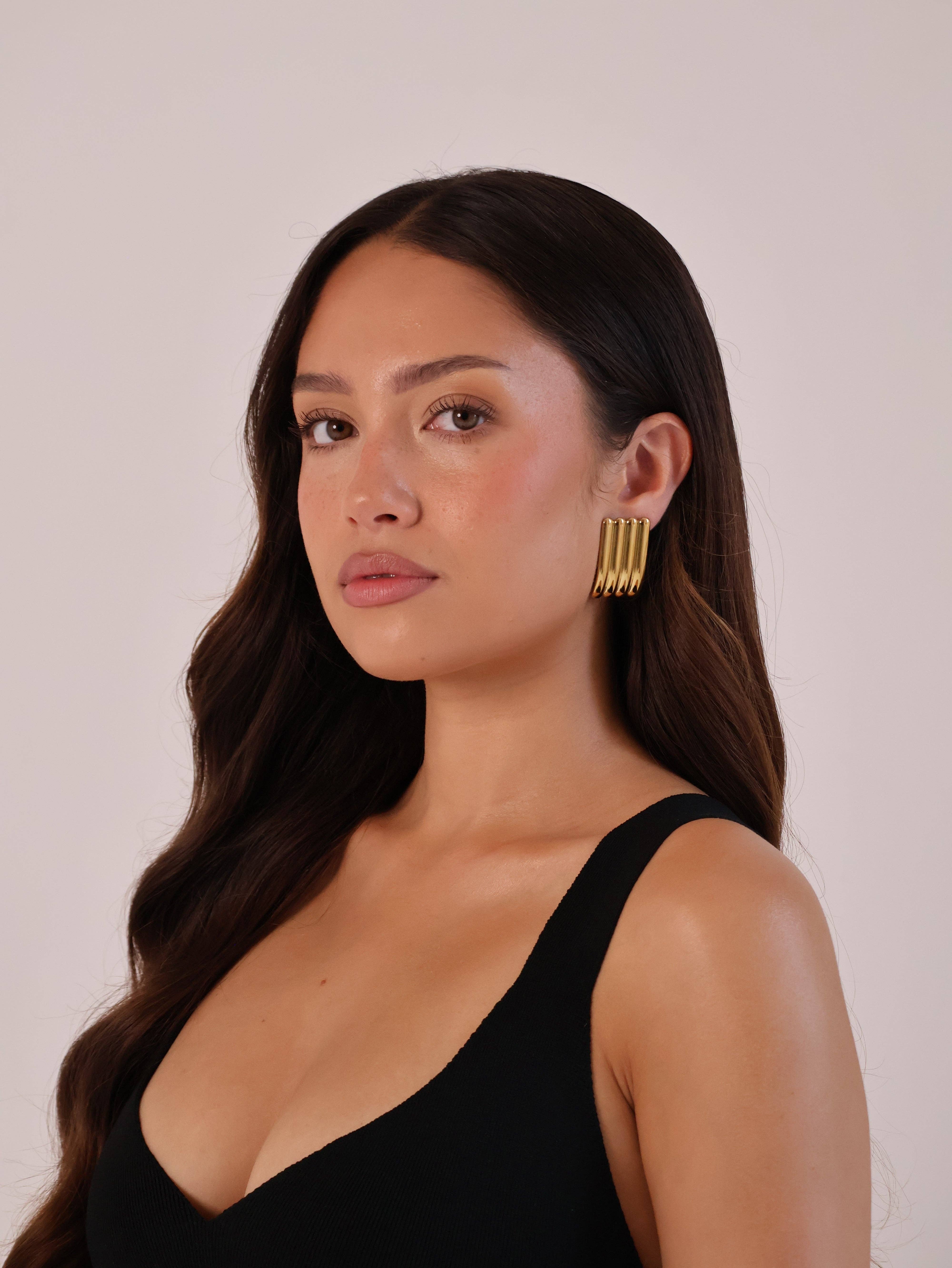 Saint Fatale - Venta al por mayor Pendientes colgantes - Pendientes Largos Acanalados1