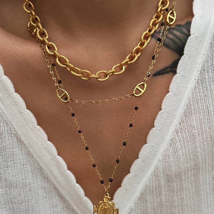 Bloo and Ro – wholesale Link & chain necklace – The “Layer Me” Threaded Rope Necklace