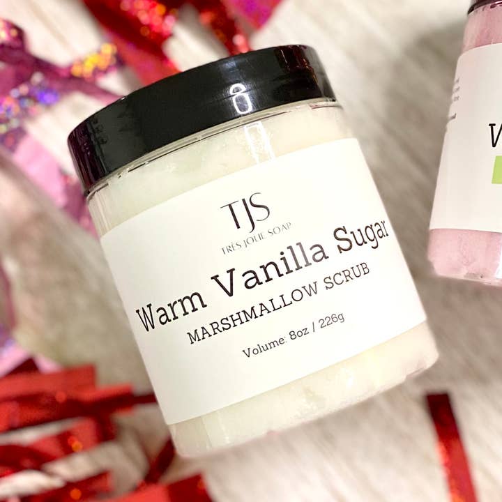 Varm vaniljsocker Marshmallow Scrub för wholesale av Très Jolie Soap