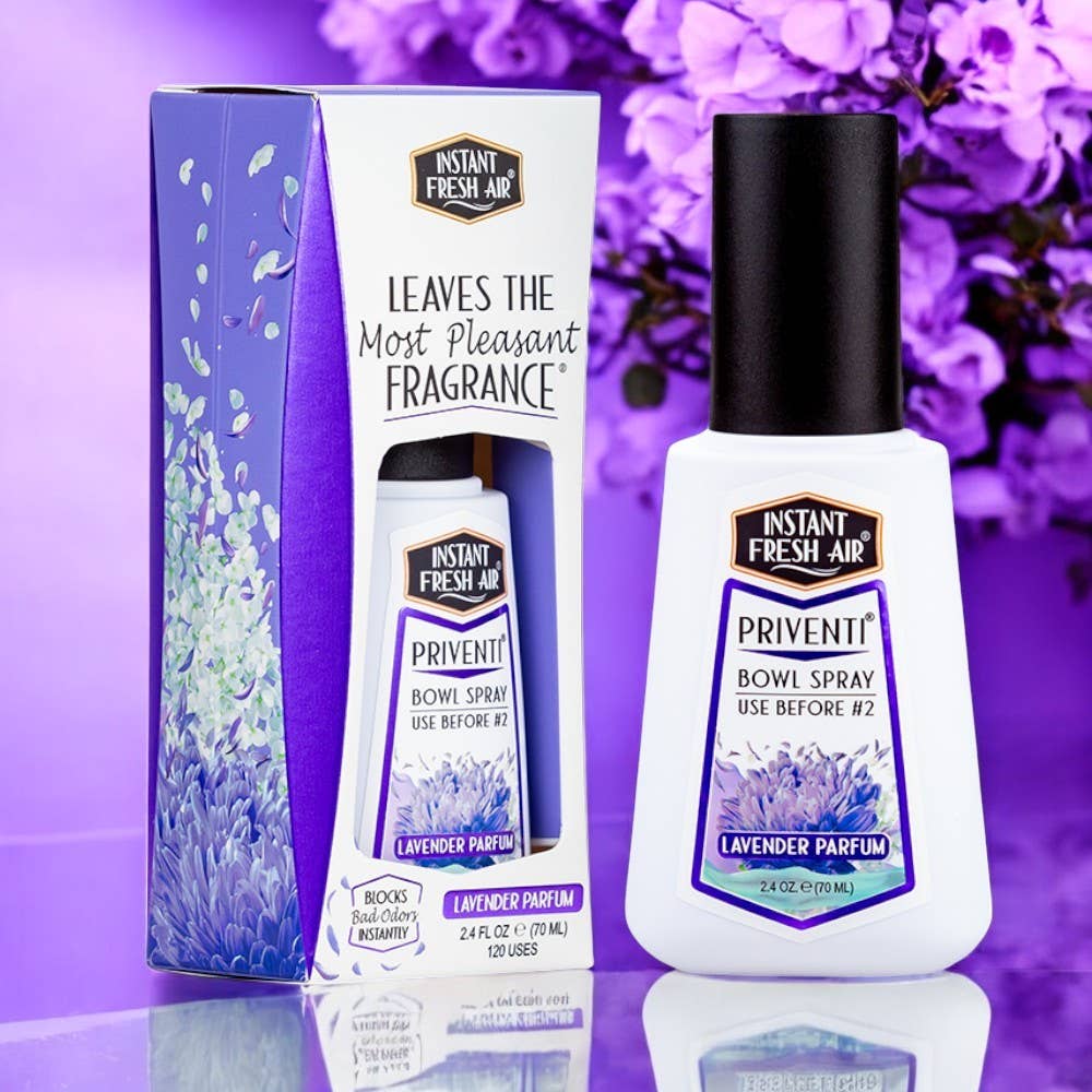 Instant Fresh Air - Wholesale Toilet Spray - Priventi Lavender Parfum 2.4 Oz., #2 Toilet Spray -Display8