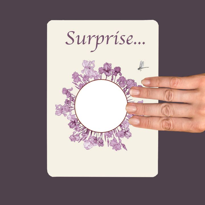 ¡Sorpresa! Tarjeta rasca y gana IRIS, flor de febrero, para venta al por mayor de sidonie blondel