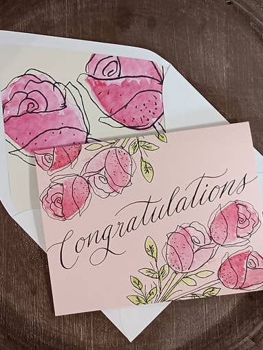 Congratulations Greeting Card for wholesale by The Lettering Loft