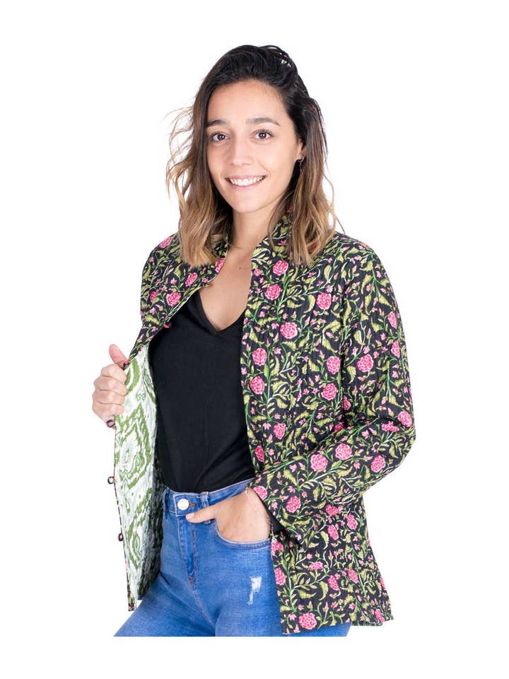 Kimago Look - Wholesale Jacket - Women's - Reversible cream or black jacket1