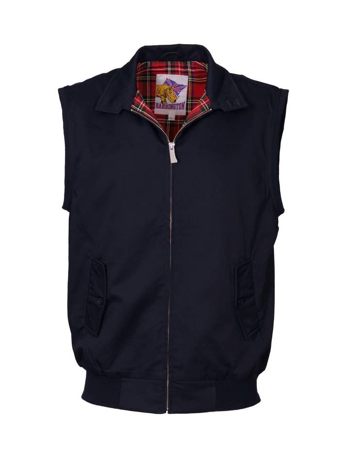 Blouson Harrington® sans manches Recyclé Marine pour la vente par HARRINGTON®