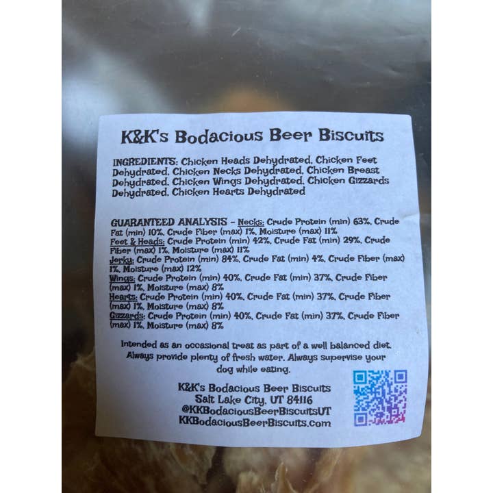 K&K's Bodacious Beer Biscuits - Wholesale Pet treats – Dog - Chicken Body Bag3