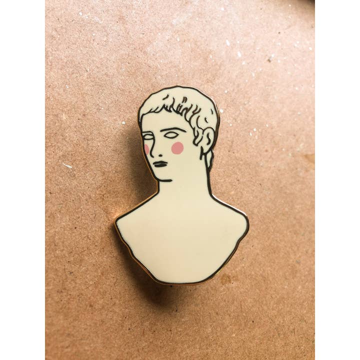 Belle's Books & Candles - Wholesale Lapel pin/button - Dark Academia Caligula Pin | Bust Enamel Pin3