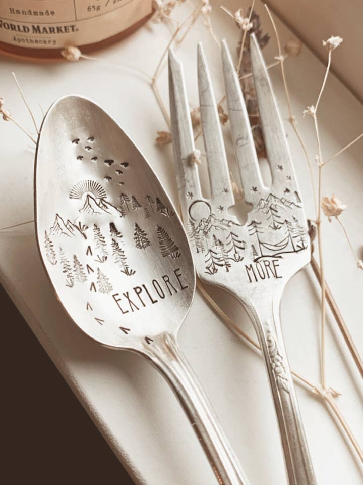 En savoir plus : ensemble cuillère/fourchette à emporter pour la vente par The WildSmith