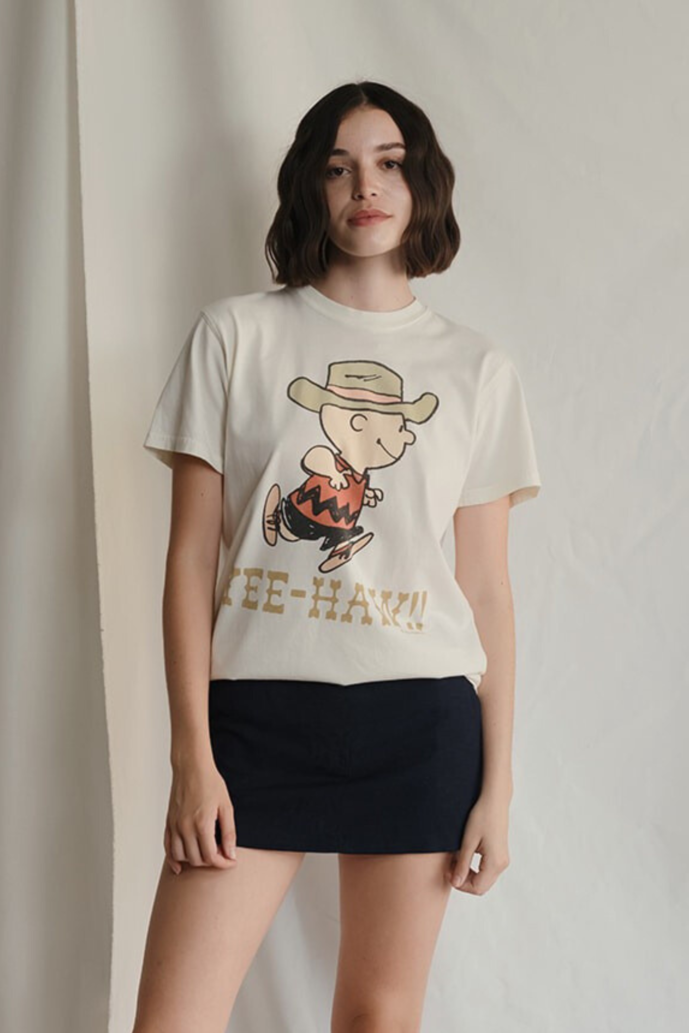 People Of Leisure - Wholesale Screen Printed T-Shirt - Women's - Peanuts Yee-Haw!!0