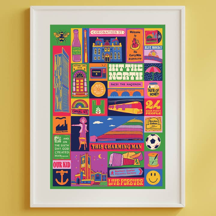 City of Manchester Plakat - Manchester England Kunsttryk for engroshandel hos Lost Plots