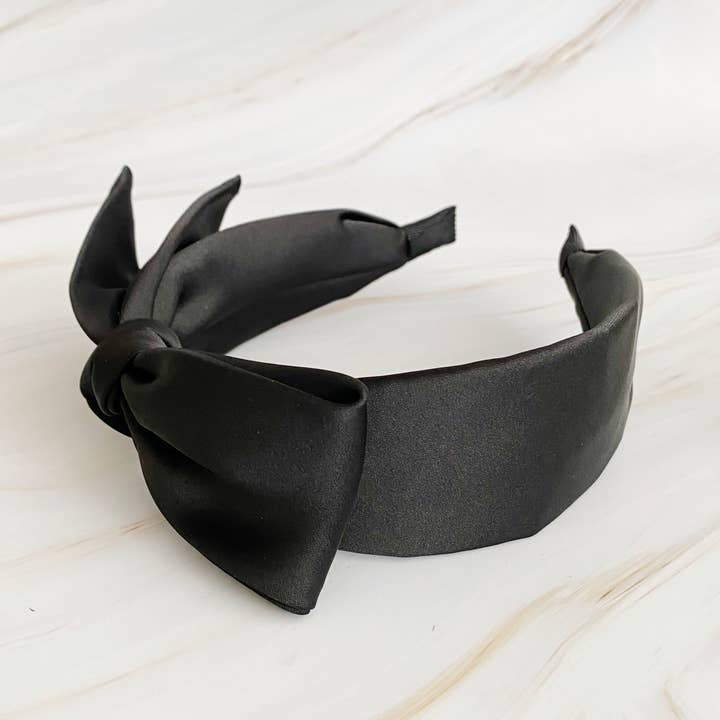 Ellison+Young - Wholesale Fashion Headband - Women's - Tied Satin Side Bow Headband