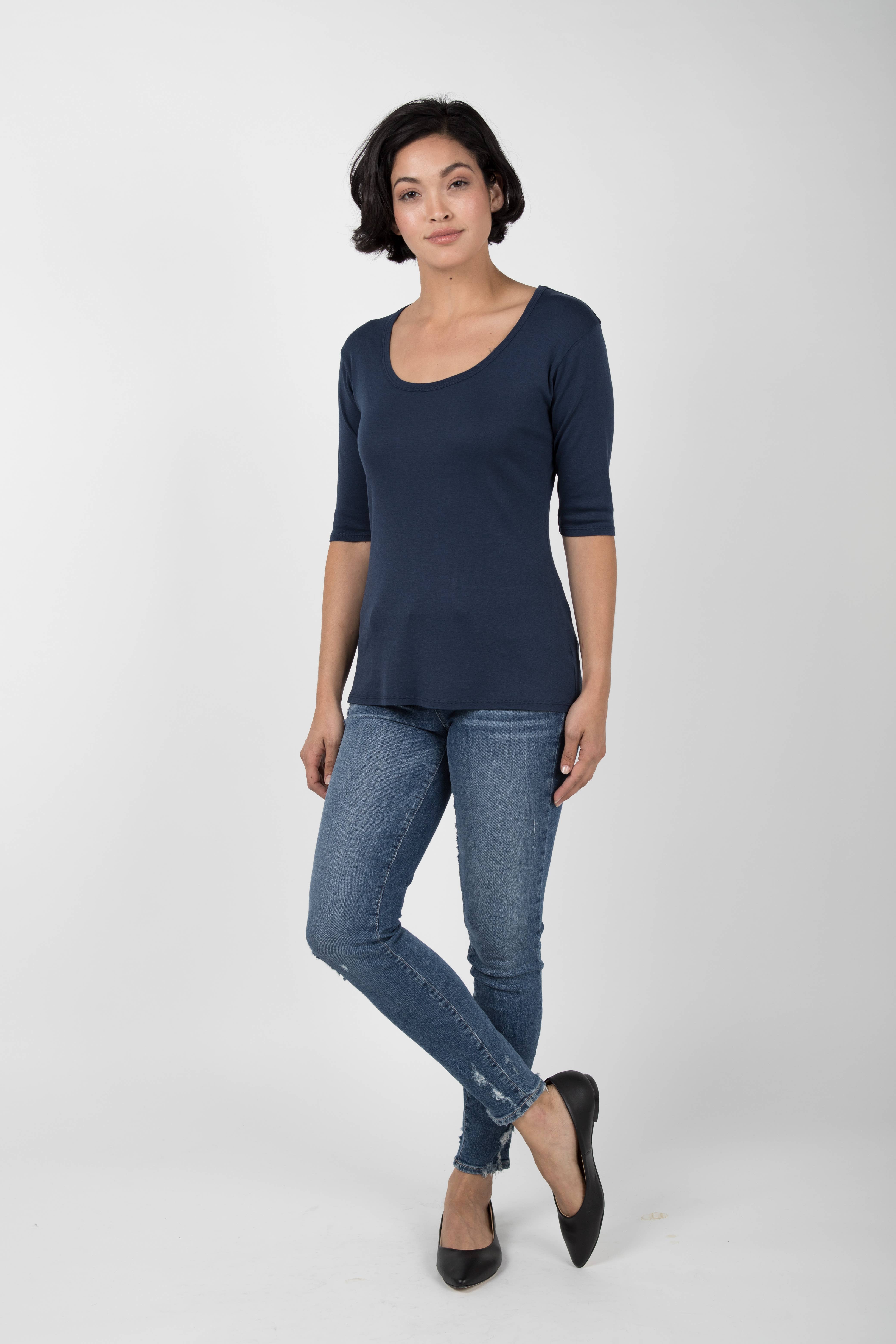 INDIGENOUS Impact Fashion – wholesale T-shirt (utan tryck) – Dam – VÄSENTLIG SCOOP TEE10