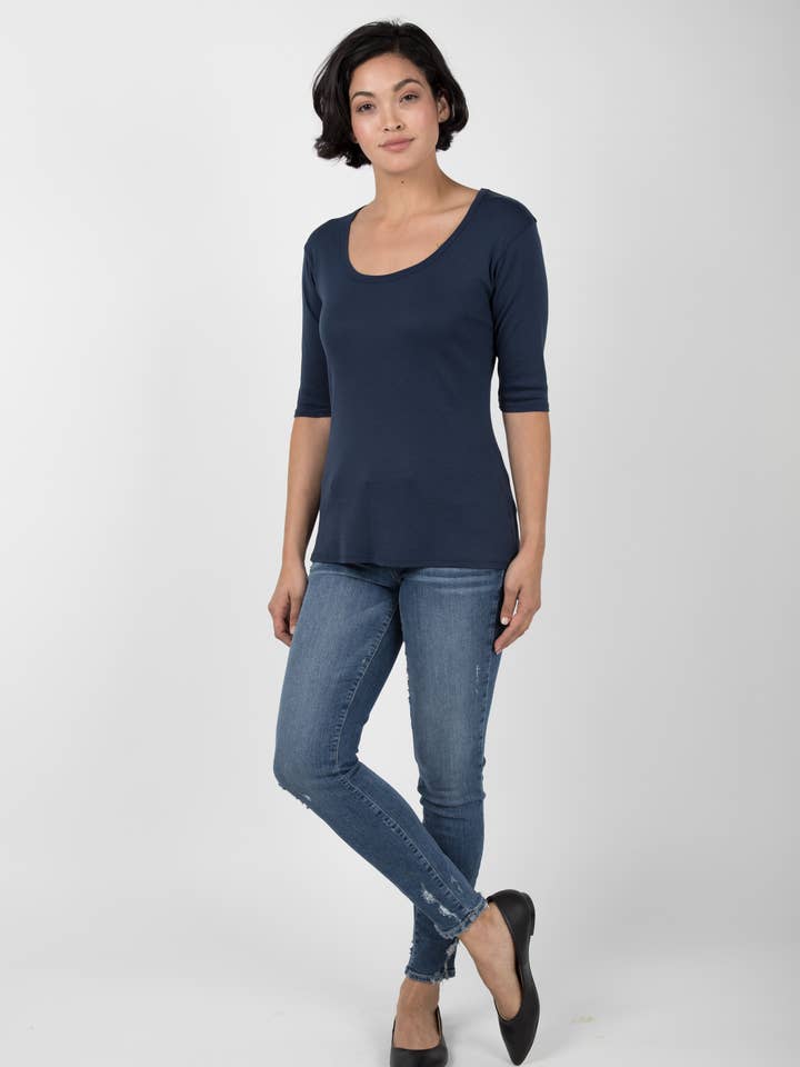 INDIGENOUS Impact Fashion – wholesale T-shirt (utan tryck) – Dam – VÄSENTLIG SCOOP TEE10