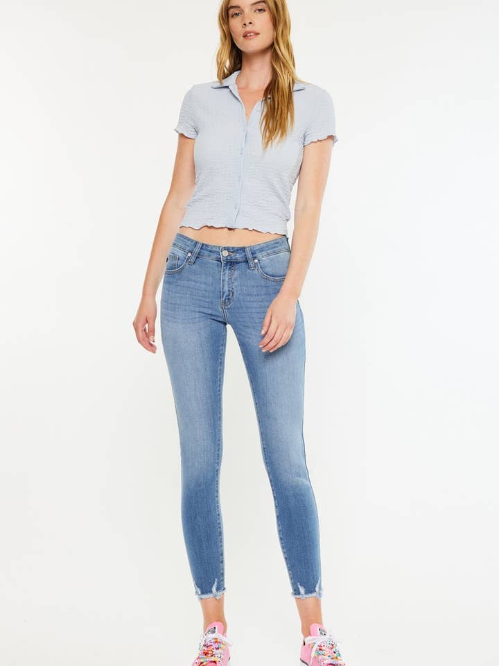 MID RISE ANKLE SKINNY-KC20009M for wholesale by Kan Can USA