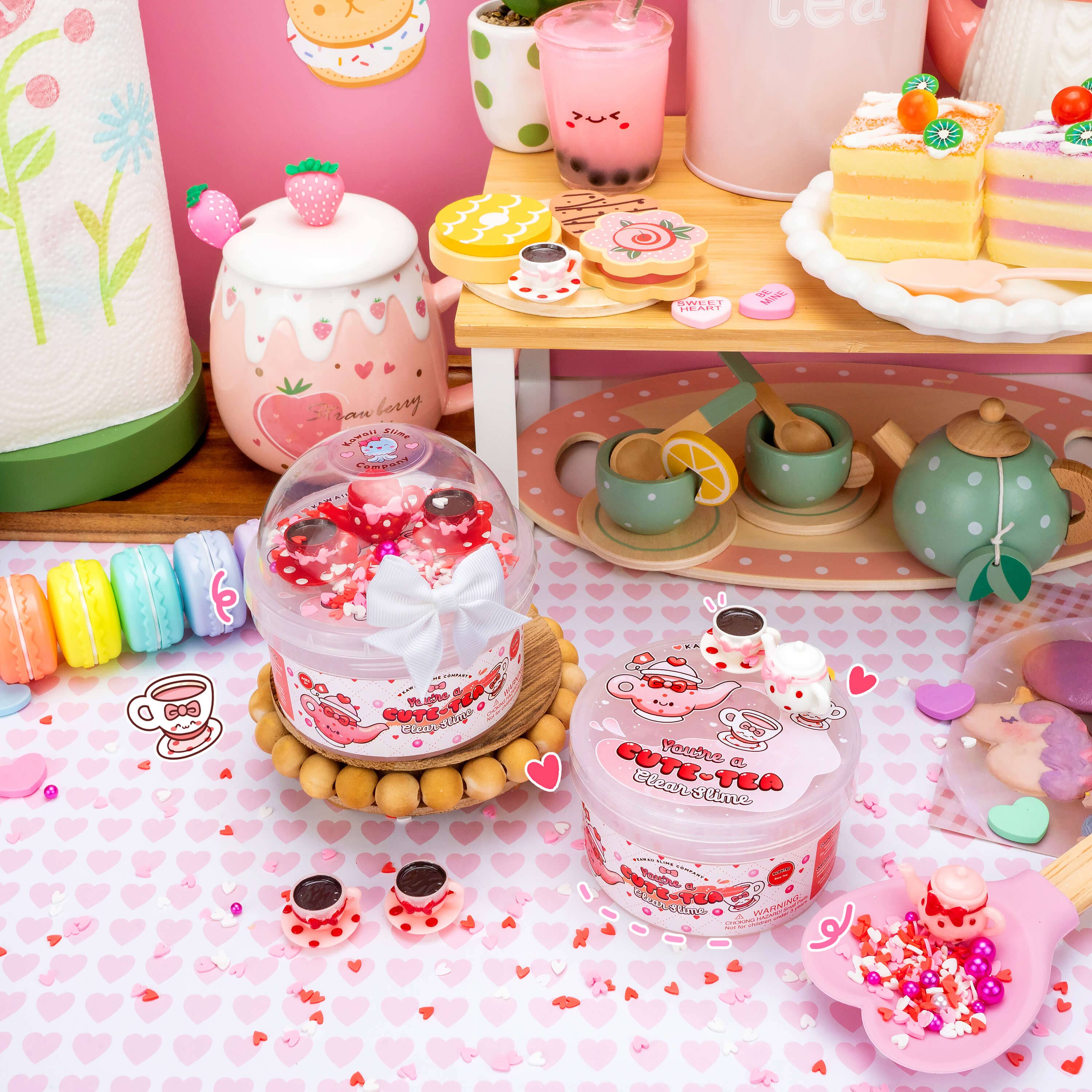 Kawaii Slime Company - Wholesale Putty/Slime - Kids - You're a Cute Tea Clear Signature Dome™ Slime (4pcs/case)6