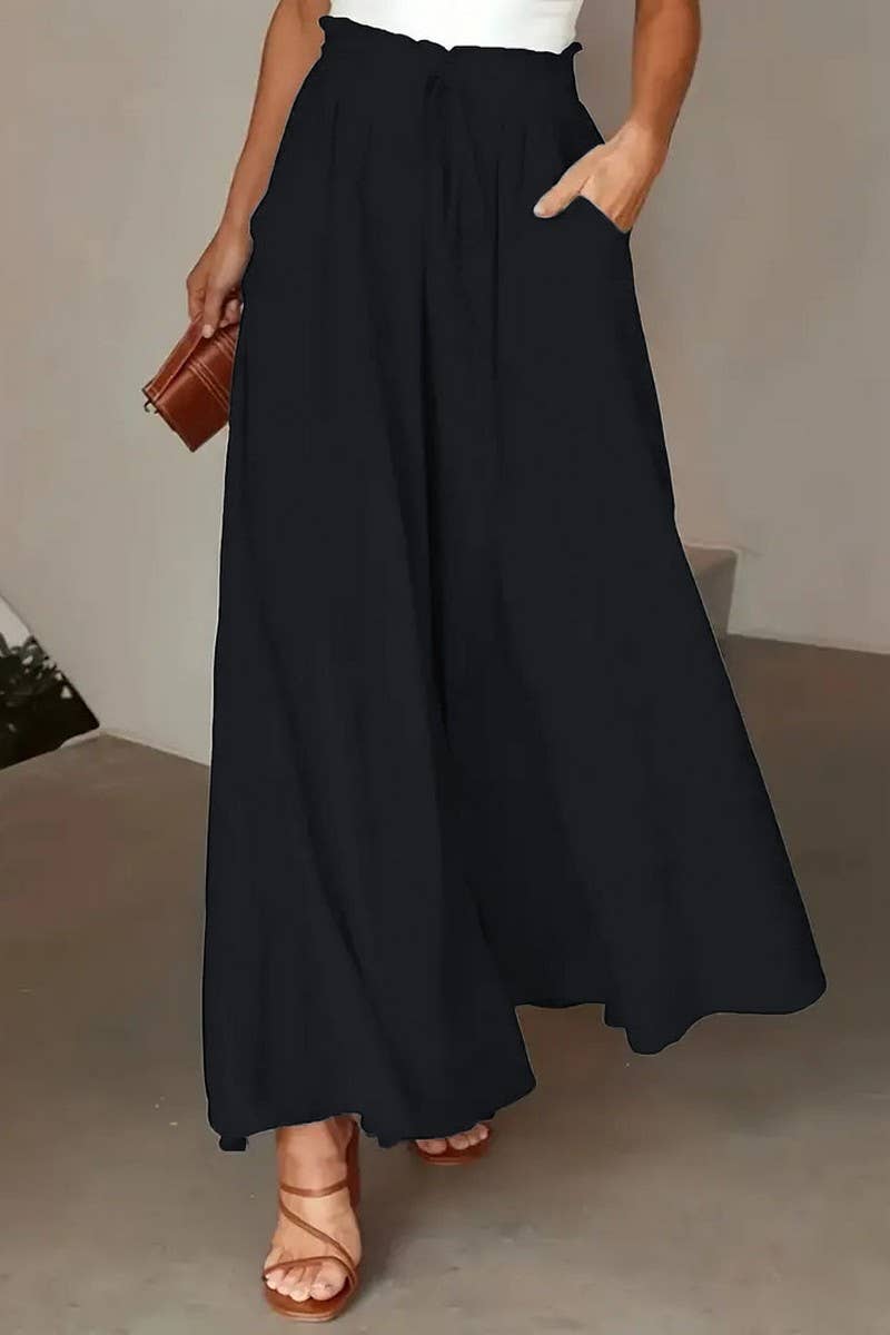 NINEXIS - Wholesale Pants - Women's - CWBLP01214_WOMEN HIGH WAIST PALAZZO PANTS