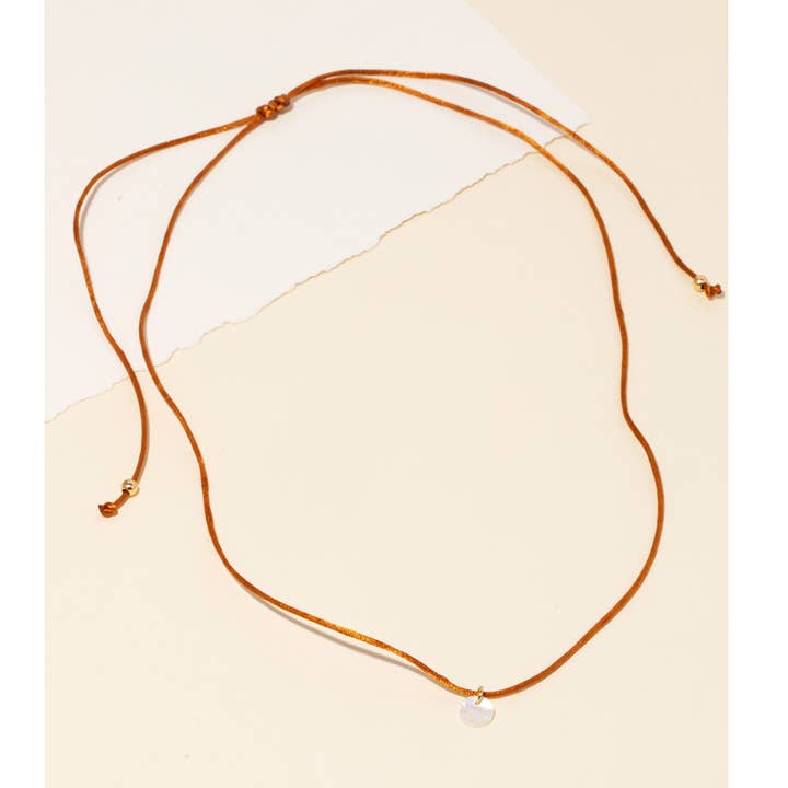 Anarchy Street - Wholesale Pendant/charm necklace - Seashell Disc Pendant Adjustable Silk Cord Necklace0