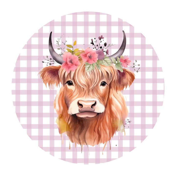 Highland Cow Jar Opener With Rubber Grip Backing for wholesale by Barleywood Designs