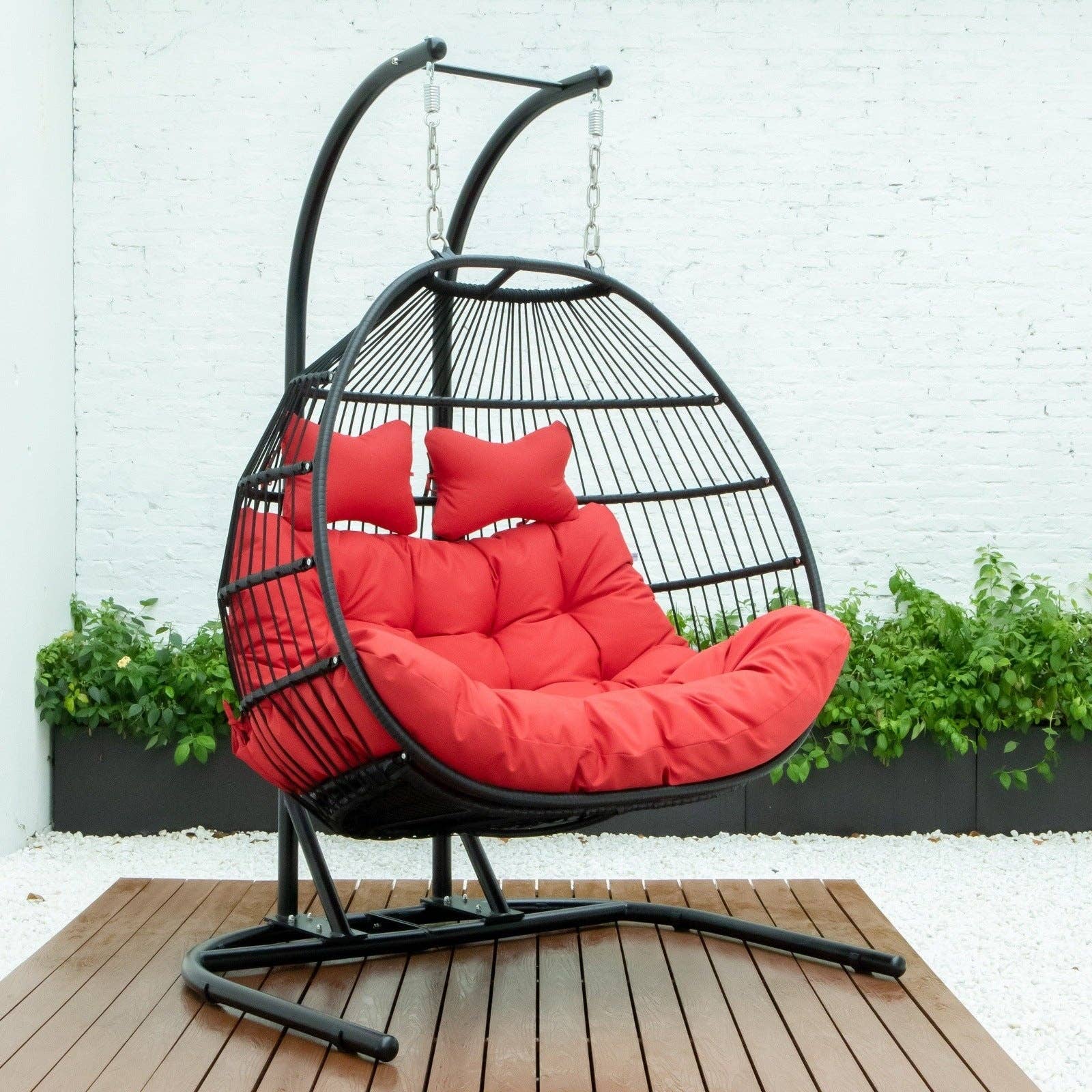 LeisureMod - Wholesale Egg Chair - Wicker 2 Person Double Folding Hanging Egg Swing Chair4