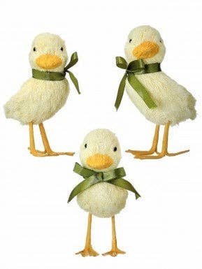 SISAL DUCKLING W RIBBON 6" for wholesale by Waterman's Loft Inc.