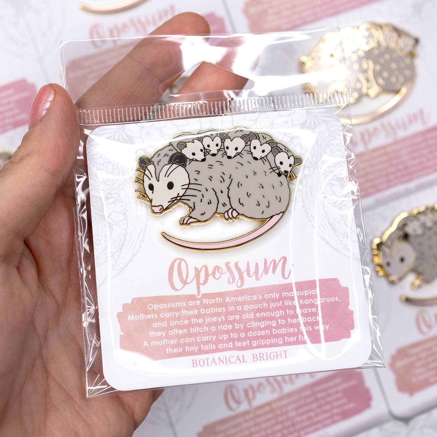 Botanical Bright - Wholesale Lapel Pin/Button - Opossum Enamel Pin2