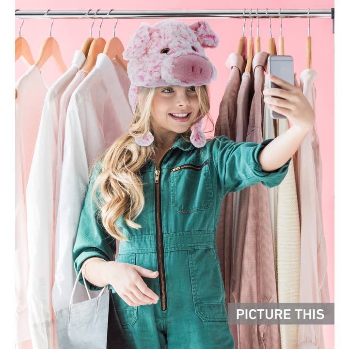 Cota Global - Wholesale Kids Hat - Kids - Super Soft Plush Hat - Pig5