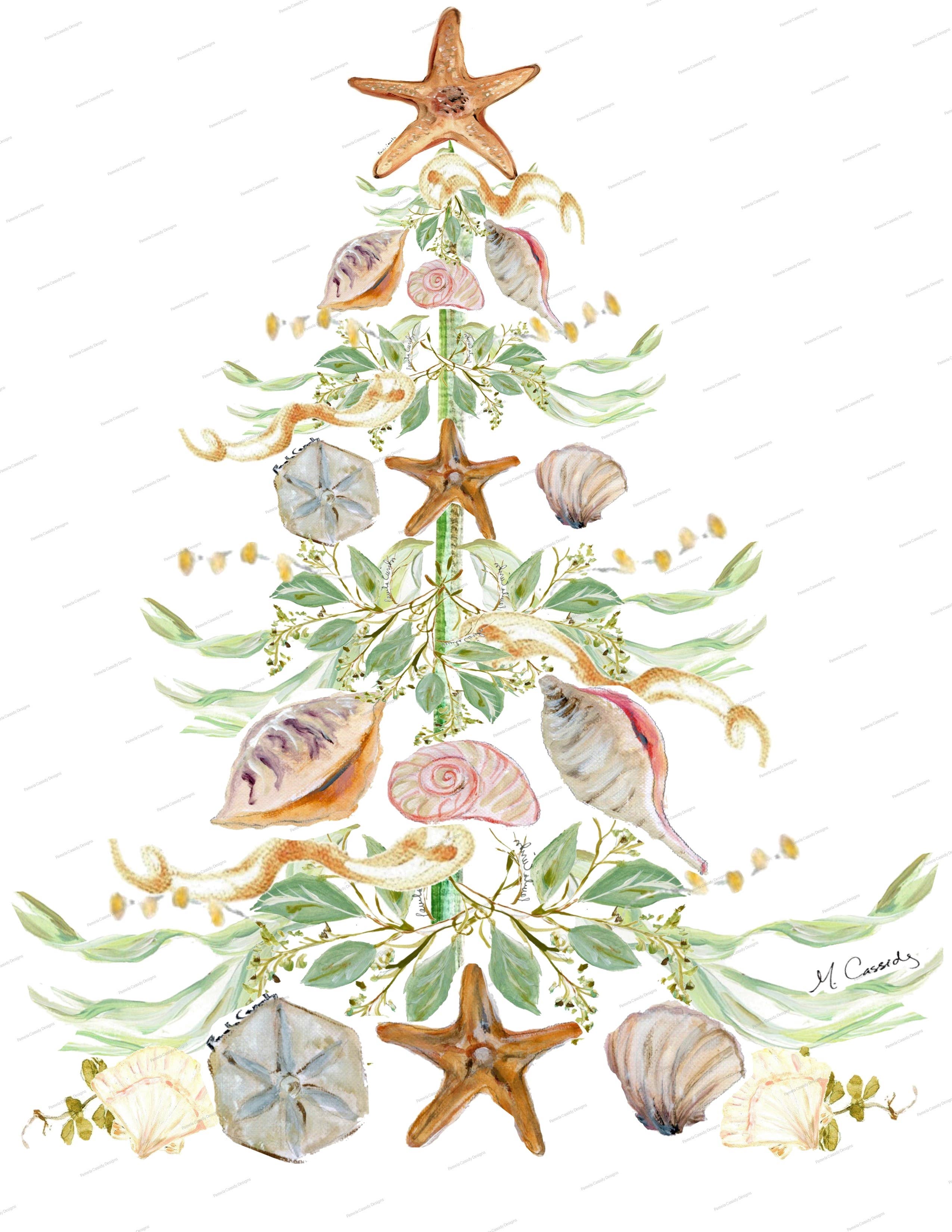 Pamela Cassidy Designs - Wholesale Tea Towel - Shell Tree Kitchen Towel1