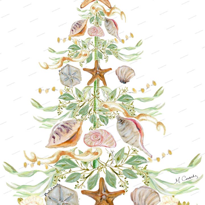 Pamela Cassidy Designs - Wholesale Tea Towel - Shell Tree Kitchen Towel1