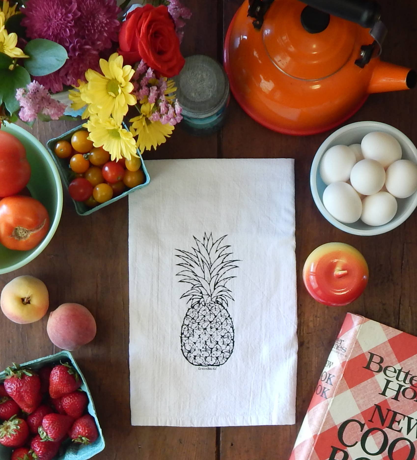 Green Bee Tea Towels - Wholesale Tea Towel - Pineapple Dish Towel | Tea Towels | Flour Sack Dish Towels5