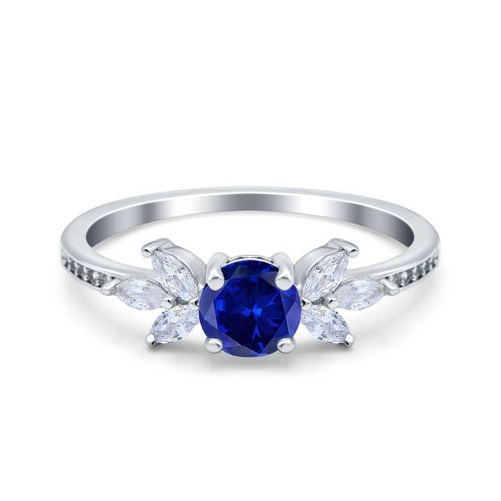 Marquise Simulated Blue Sapphire CZ Wedding Ring for wholesale by Blue Apple Imports