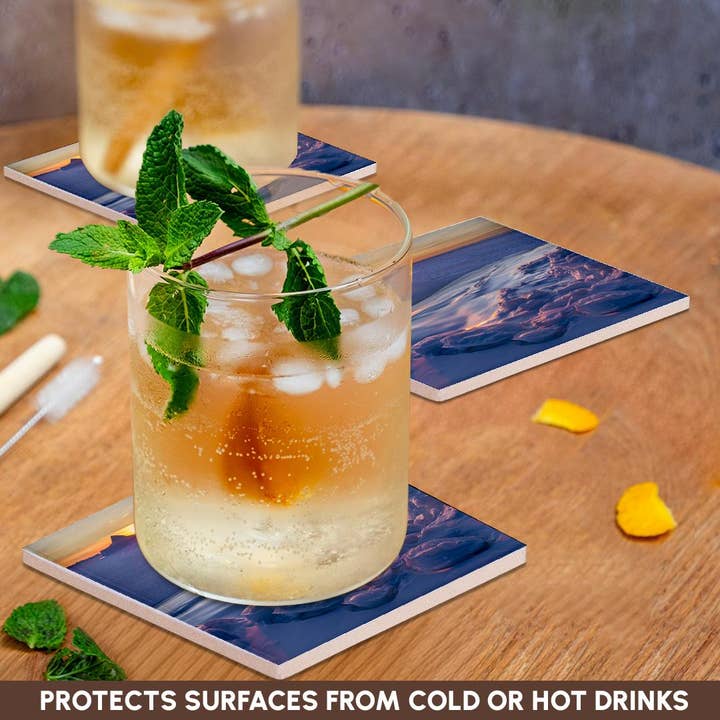 3dRose - Wholesale Coasters - 3dRose, Sunset at the shore of frozen Disko Bay, West Greenland, Denmark,, Coaster2