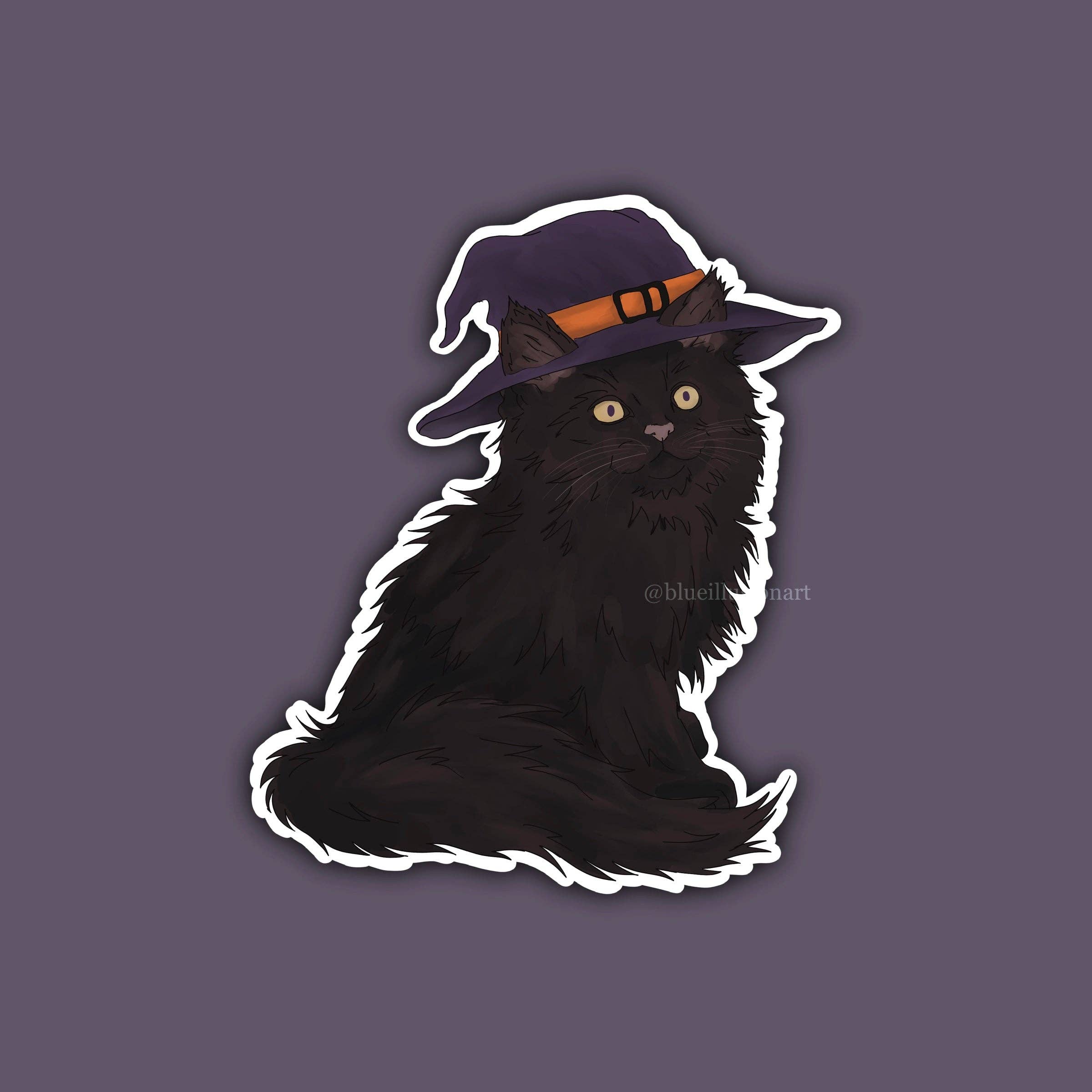Blue Illusion Art - Wholesale Sticker - Halloween Cat | Single Sticker0