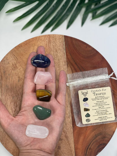 CaNatureLover – Engroshandel Spirituelle sten og krystaller – TAURUS krystal sæt, 5x krystaller sæt ZODIAC5