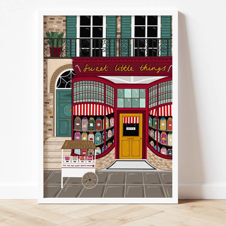 Sweet Shop Print for wholesale by Bea Baranowska Illustration