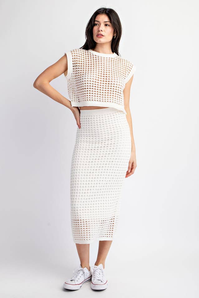 Edit by Nine - Wholesale Top & Skirt Set - Women's - Ts2343 Sleeveless Weaved Knitted Top9