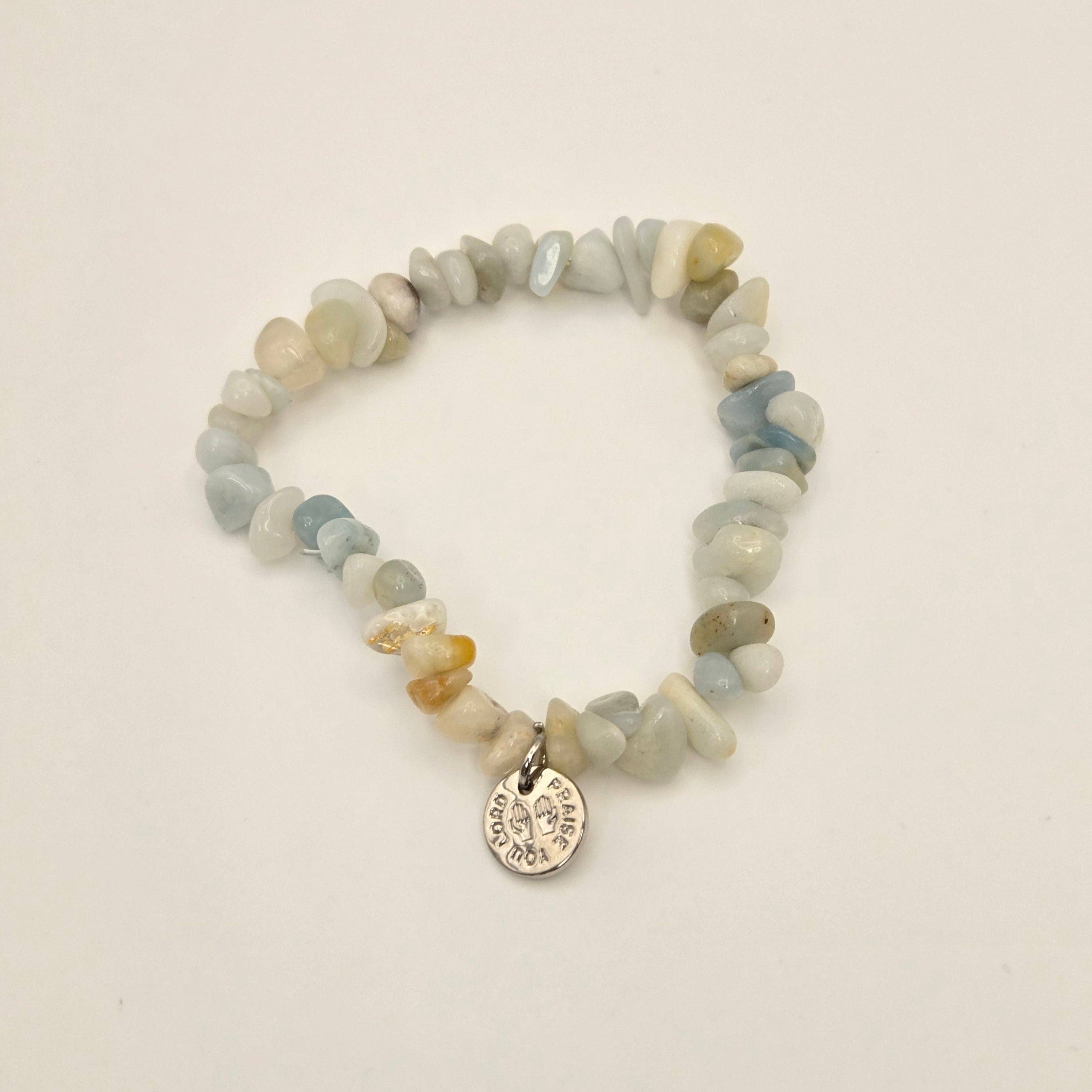 Pink Salt Riot - Wholesale Beaded Bracelet - Praise You Lord Chipped Amazonite Beaded Bracelet