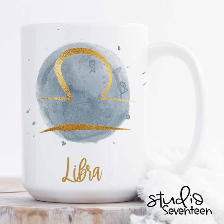Horoscope Coffee Mug with the Zodiac Sign Libra for wholesale by Studio Seventeen