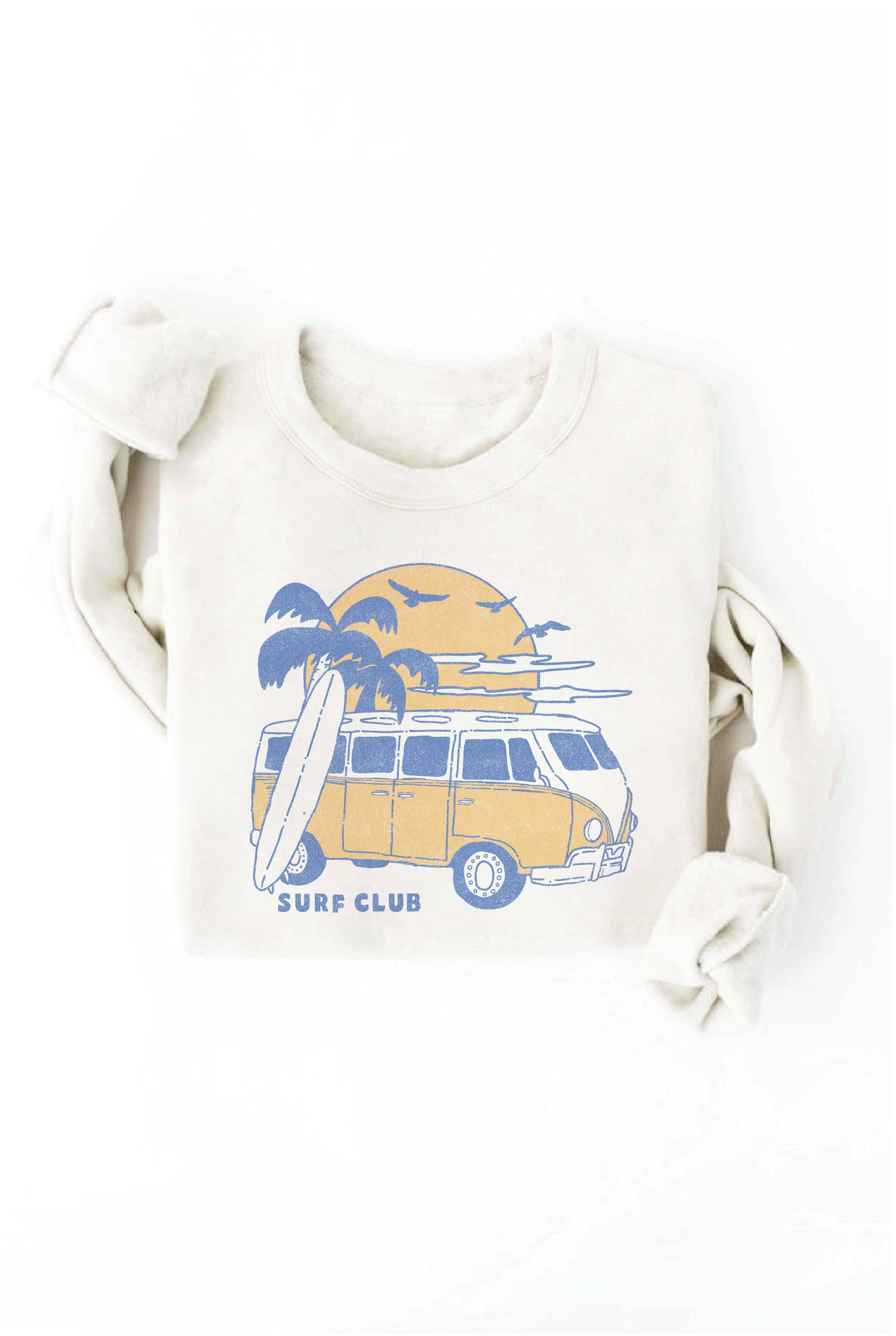 OAT COLLECTIVE - Wholesale Graphic Sweatshirt - Women's - SURF CLUB Graphic Sweatshirt0