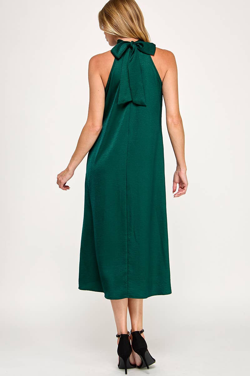 Peace Love Line - Vendita all'ingrosso Vestito - Donna - PL9156 - ABITO MIDI HALTER IN TESSUTO SOLIDO22