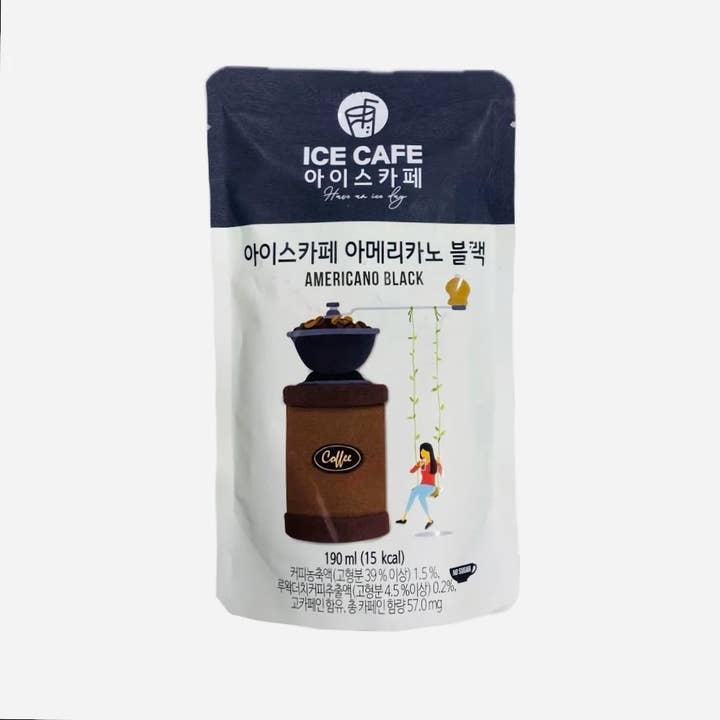 Global Bite Co - Wholesale Iced Coffee/Cold Brew - Ice Cafe- Americano Black Pouch - 190ml (Korea)