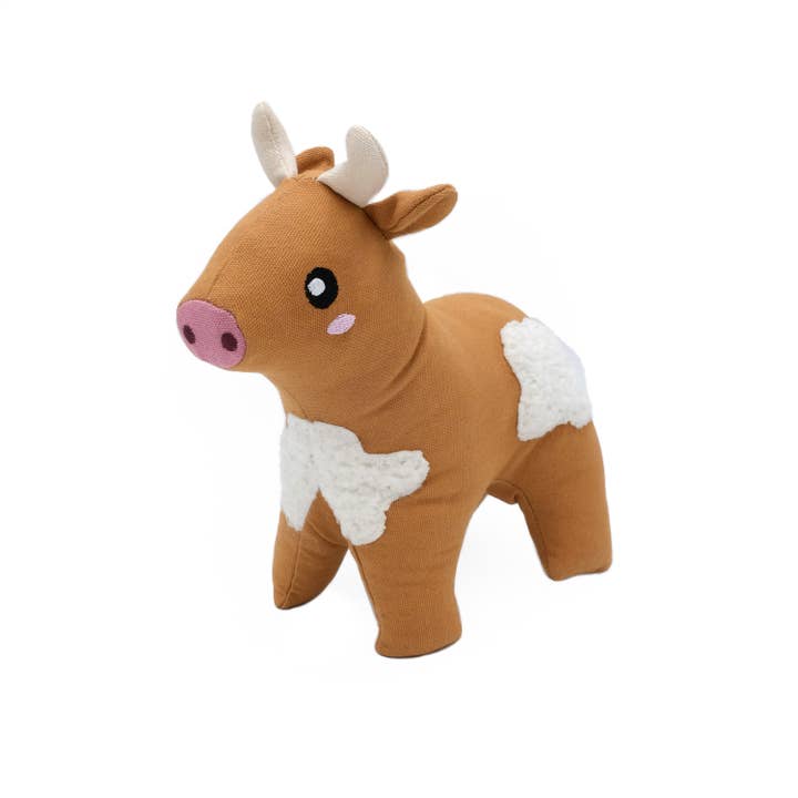 ZippyPaws - Wholesale Pet Plush Toy - Dog - ecoZippy Cotton Cuddler - Cow - Dog Toy