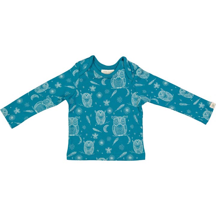 Owl Print Long Sleeve Tee for wholesale by Little Lentil Clothing